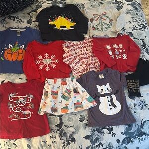 Colorful Kids' Holiday/Fall/Winter Clothing Bundle - Sz 2T